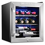 Ivation 12 Bottle Compressor Wine Cooler Refrigerator w/Lock | Large Freestanding Wine Cellar For Red, White, Champagne or Sparkling Wine | 41f-64f Digital Temperature Control Fridge Stainless Steel