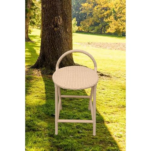 Image of PRATHAM India Patio Outdoor Bar Stool for Kitchen, Home Bar Wicker Bar Stools Set, Outdoor Bar Patio High Rise Chairs Weather Resistant Home Bar Furniture (Set of 2)