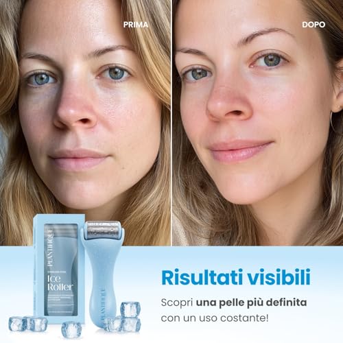 Plantifique Skincare Ice Roller - Massaggiatore Per Viso E Corpo Con Crioterapia - Rullo In Acciaio Inossidabile Per Uomo E Donna - Roll Massaggio Facciale E Occhiaie - 2