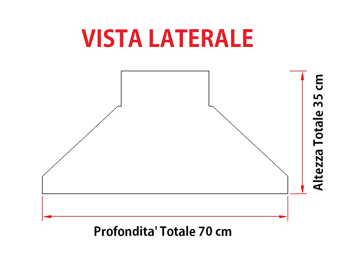 Campana para barbacoa, chimenea chimenea leña horno color gris Dimensiones L 130 x P 70 x H 35 cm