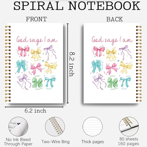Carnet de notes chrétien rigide 14 x 21 cm Coquette Bow