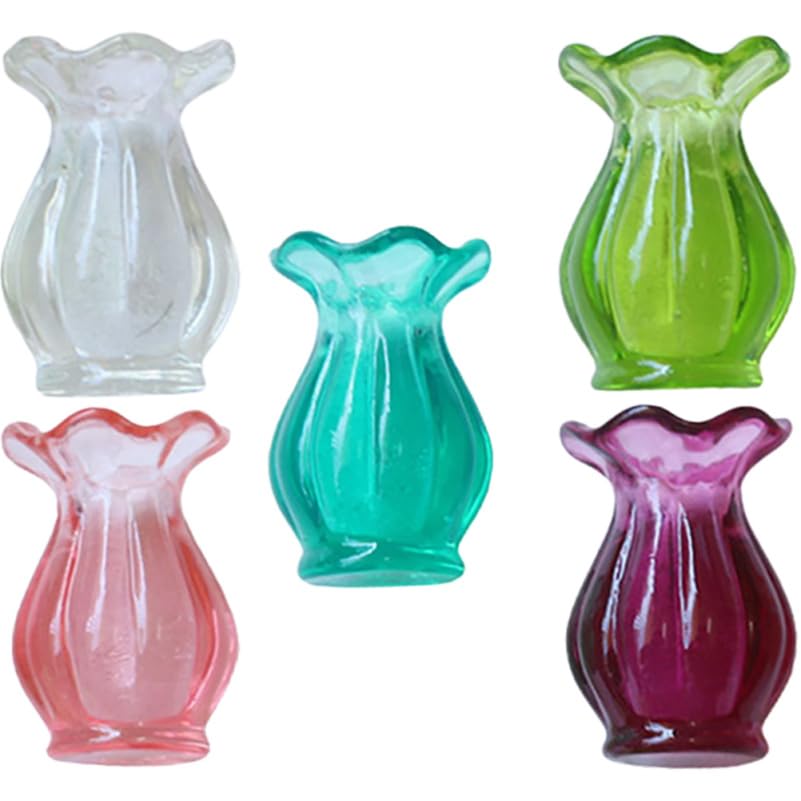 Accessoires pour maison de poupée et micro vase à fleurs en résine, statue de bureau Toyvian