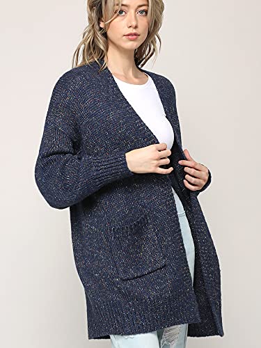 Made By Johnny Womens Long Sleeve Open Front Chunky Knit Batwing Warm and Comfy Cardigan Loose Baggy Sweater with Pocket4