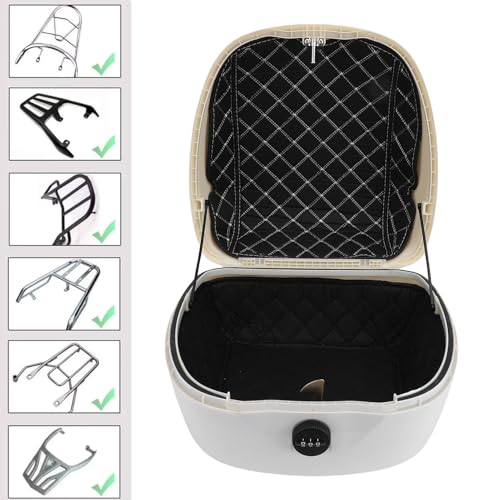 Top case de moto 33L Luocute avec cadenas à code pour casque - 5