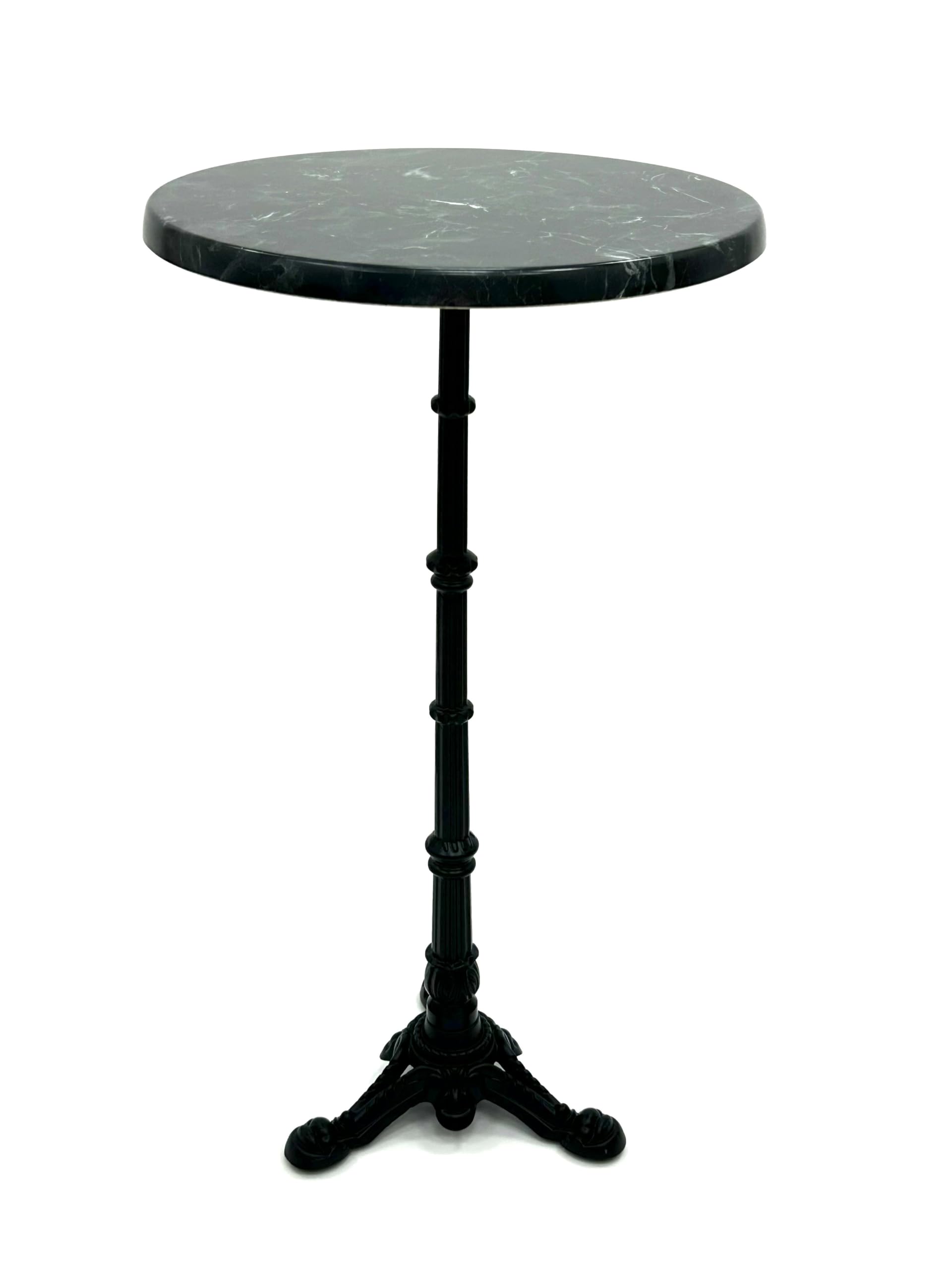 BE Furniture Commercial Grade Premium Poseur Table/High Table with an Alcantara Black Table Top and cast iron base