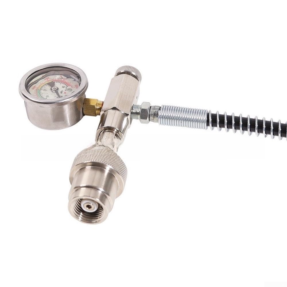 Medidor de buceo CGA347 con manguera de alta presión de 24 pulgadas OD de 8,5 mm y 46,7 mm para visualización clara de presión