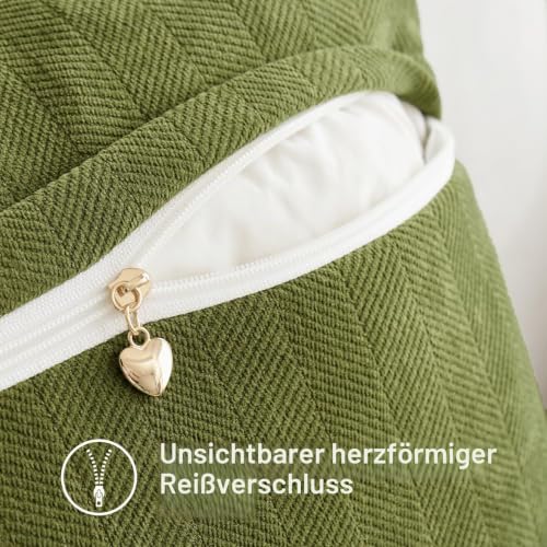 MIULEE 2er Kissenbezug 60x60 Grün Chenille Kissenhülle zierkissen – Ansicht 3