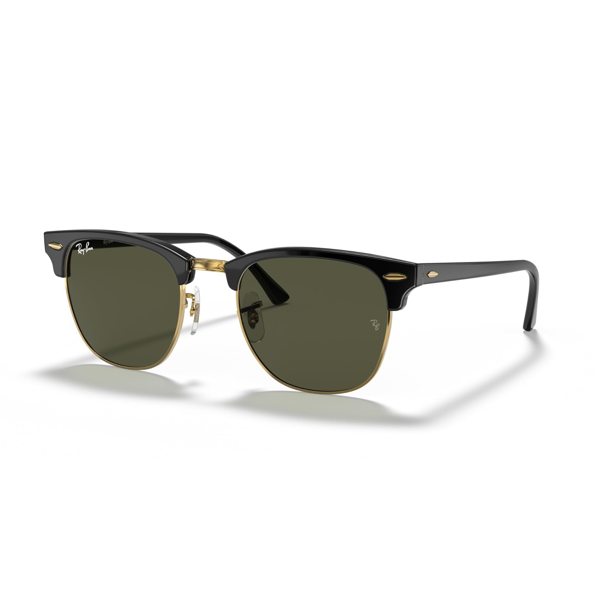 Ray - Ban Unisex G15 Ray - Ban Rb3016f Clubmaster Low Bridge Fit W0365 Sunglasses Acetate Black Squared Normal