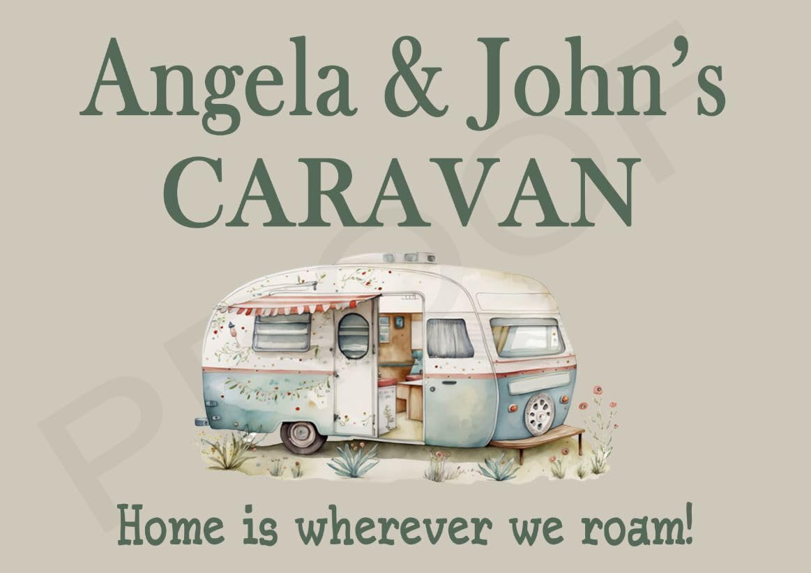 Personalised caravan Metal Sign plaque gift fun Campervan mobile home novelty (Aluminium A3 (400x290mm) Approx)