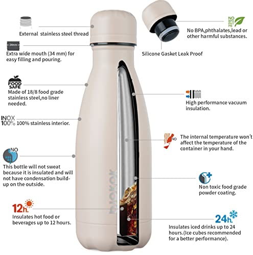 Image of BJPKPK 12 oz Small Insulated Water Bottle, Stainless Steel Leak Proof Flask