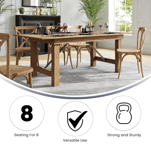 Flash-Furniture-Hercules-Series-7-x-40-Rustic-Solid-Pine-Folding-Dining-Table-Rectangular-Antique-Farmhouse-Dining-and-Event-Extension-Table Flash Furniture Hercules Series 7 x 40 Rustic Solid Pine Folding Dining Table Rectangular Antique Farmhouse Dining and Event Extension Table