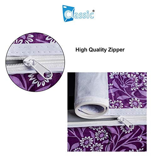 Image of Classic Top Load Washing Machine Cover Suitable for IFB Back Panel 7 Kg, 7.5 Kg, 8 Kg, 8.5 Kg, 9 Kg (60cmsX60cmsX90cms, Purple Flower)
