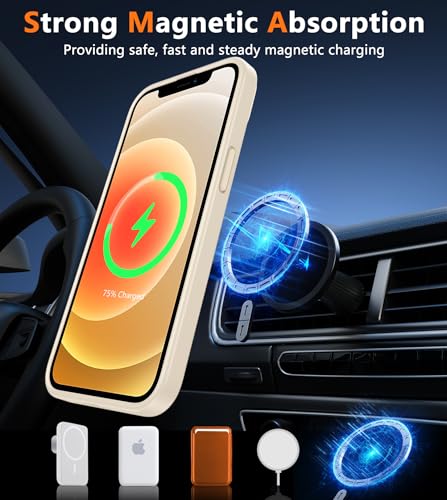 Image of FNTCASE for iPhone 12 Phone Case: for iPhone 12 Pro Magnetic Matte Textured Military Grade Drop Protection Translucent Cell Cover - Slim Durable Shockproof Protective Bumper