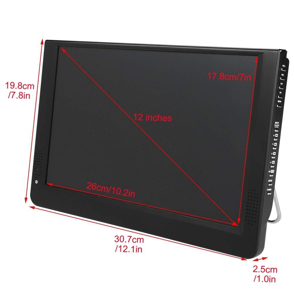 LCD TV - 1080P Portable Mini 12 Pouces 16: 9 LED Portable Lecteur Numérique TV Télévision