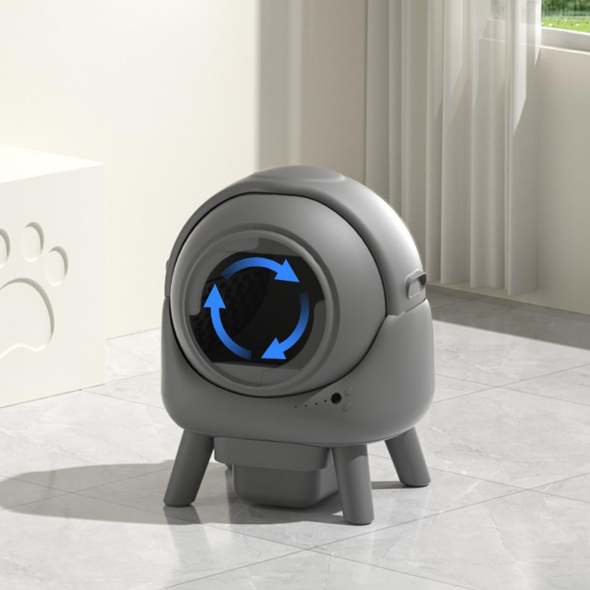 Arenero Autolimpiable para Gatos, WiFi y App | Caja de Arena Automática Inteligente, Sistema Antifugas y Anti olores, Depósito XL de 8L, Sensores Infrarrojos de Seguridad