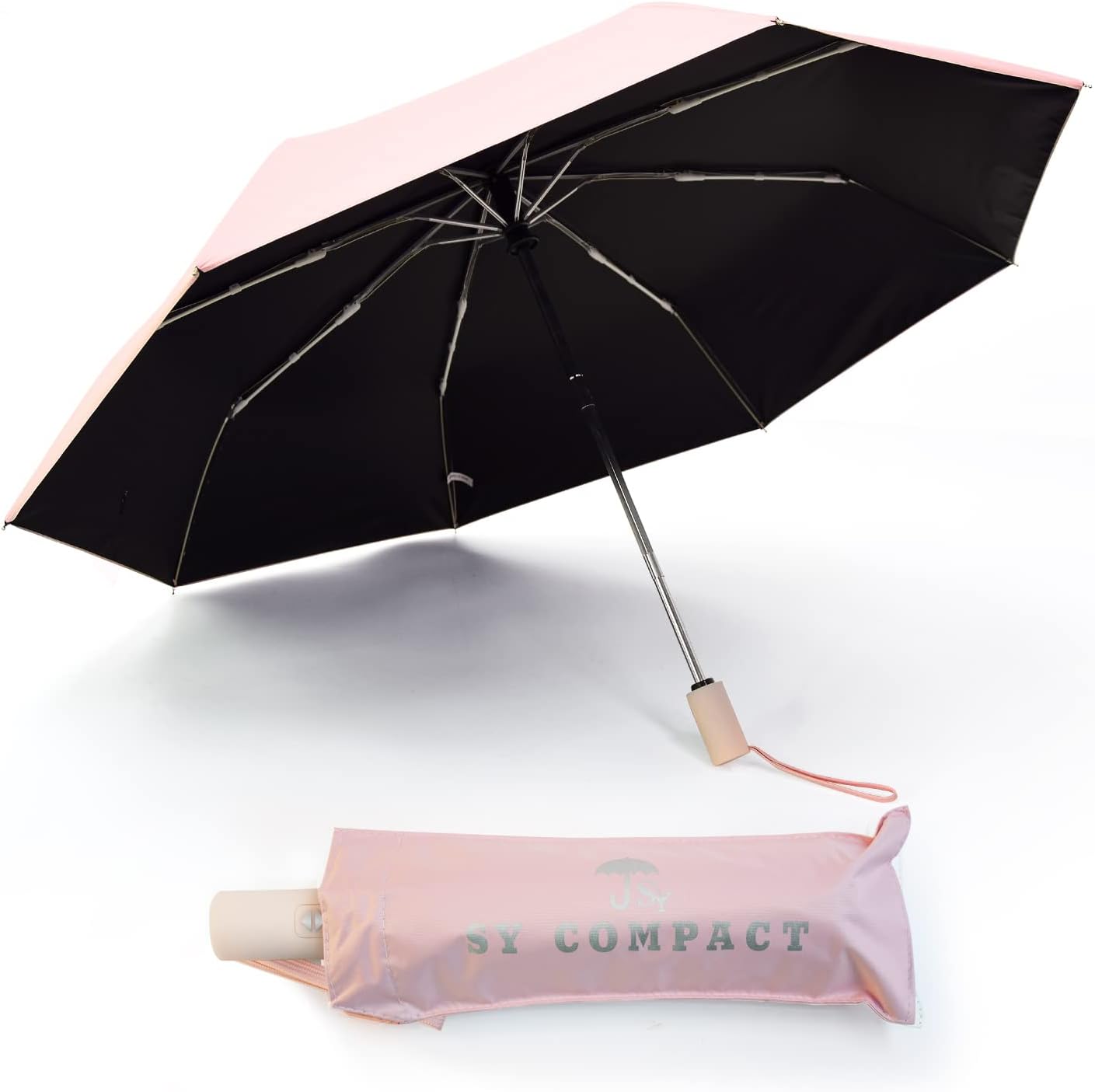 SY COMPACT Umbrella Automatic Travel Waterproof Light Folding Umbrellas Easy Carry for Women and Men - Image 3