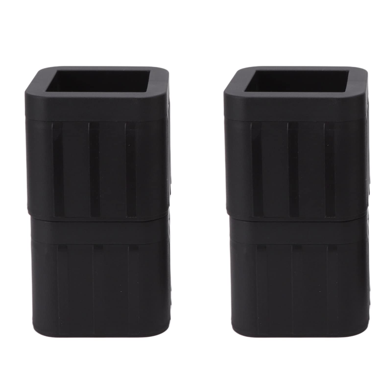 Paquete De 4 Elevadores para Muebles De 3,5 Pulgadas: Elevadores De Patas Apilables Cuadrados Negros para Cama, Sofá Y Gabinete con Almohadillas De Goma
