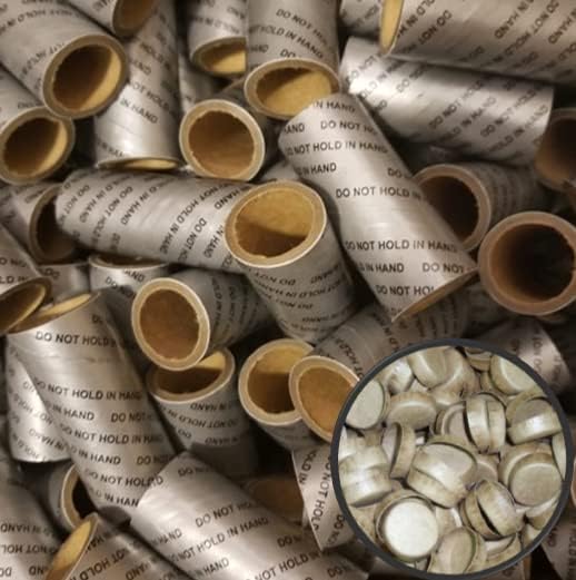 Mortar Rack 50 tubos impresos plata de papel Kraft de fuegos artificiales 3/4 "x 2-1/8" 3/32 '' con 100 tapas de extremo