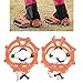 Leapiture 8‑Tooth Crampons Foot Cover Universal Non Slip Gripper Spikes Ice and Snow Outdoor Walking Mountaineering Skiing Crampons (Orange)