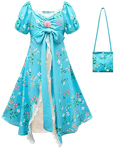 Windskids Giselle Disfraz Niña Cosplay Enchanted Giselle Vestido de Princesa y Accesorios Paquete para Niños Navidad Carnaval Halloween Cumpleaños Fiesta Vestidos de Noche 3-10 años Cover