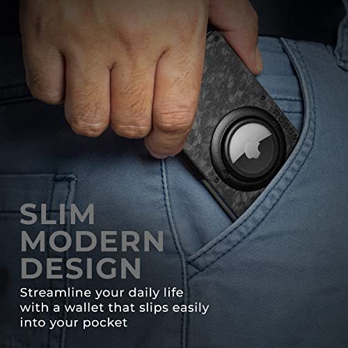ROSSM Airtag Wallet - Slim Wallet with Airtag Holder - RFID Minimalist Wallet for Men with Cash Strap (Airtag Not Included)3