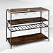 Giantex Industrial 4-Tier Wine Table, 13-Bottle Wooden Bar Cabinet With 20 Glasses Holder, Storage Rack With Metal Frame, Freestanding Floor, Rustic Brown