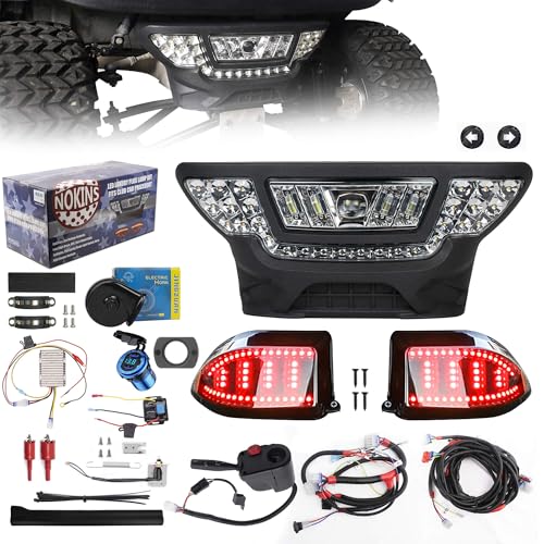 NOKINS for Club Car Precedent LED Light Kit, Golf Cart Deluxe Headlight,Low/High Beam Adjustment,QC3.0 USB Charging,Scanning Turn Signal Tail Light,20A DC Converter