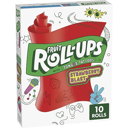 Fruit Roll-Ups Fruit Flavored Snacks, Strawberry Sensation, 0.5 oz, 10 ct (Pack of 10)