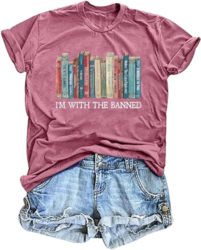 Image of Books Shirts for Women Reading T-Shirt Book Lover Tops Funny Readers Gifts Clothes Casual Librarian Tees