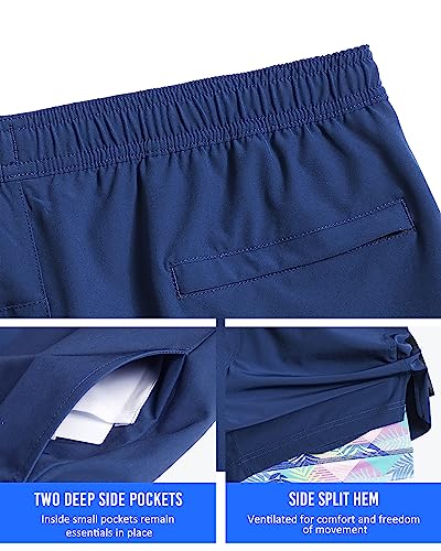 Image of maamgic Mens 5 inch Gym Running Shorts for Men 2 in 1 Quick Dry Workout Athletic Shorts