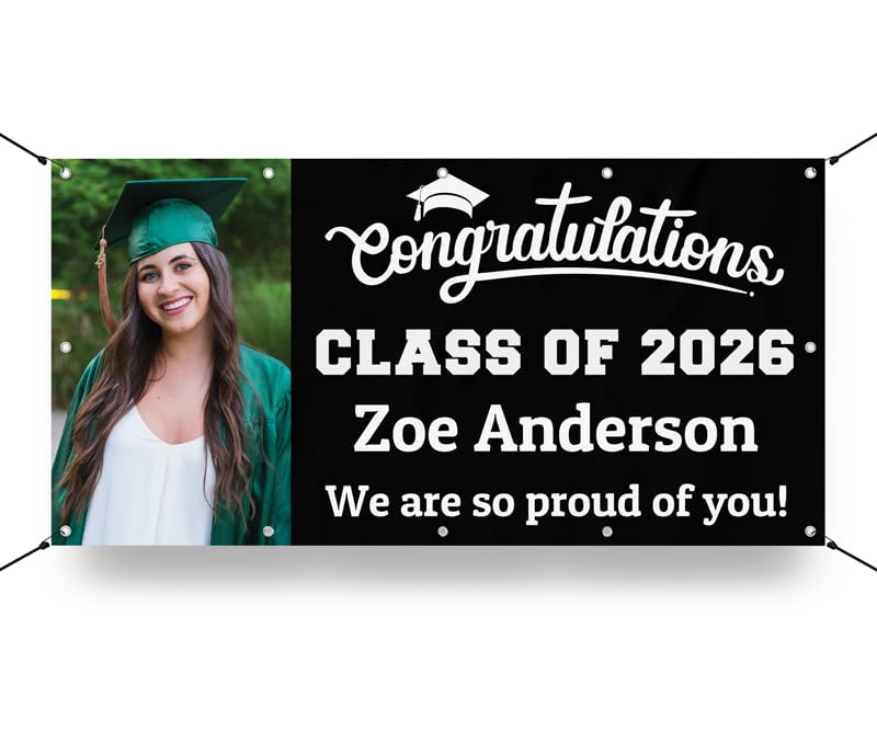 Milweb1 Personalized Graduation Photo Vinyl Banner