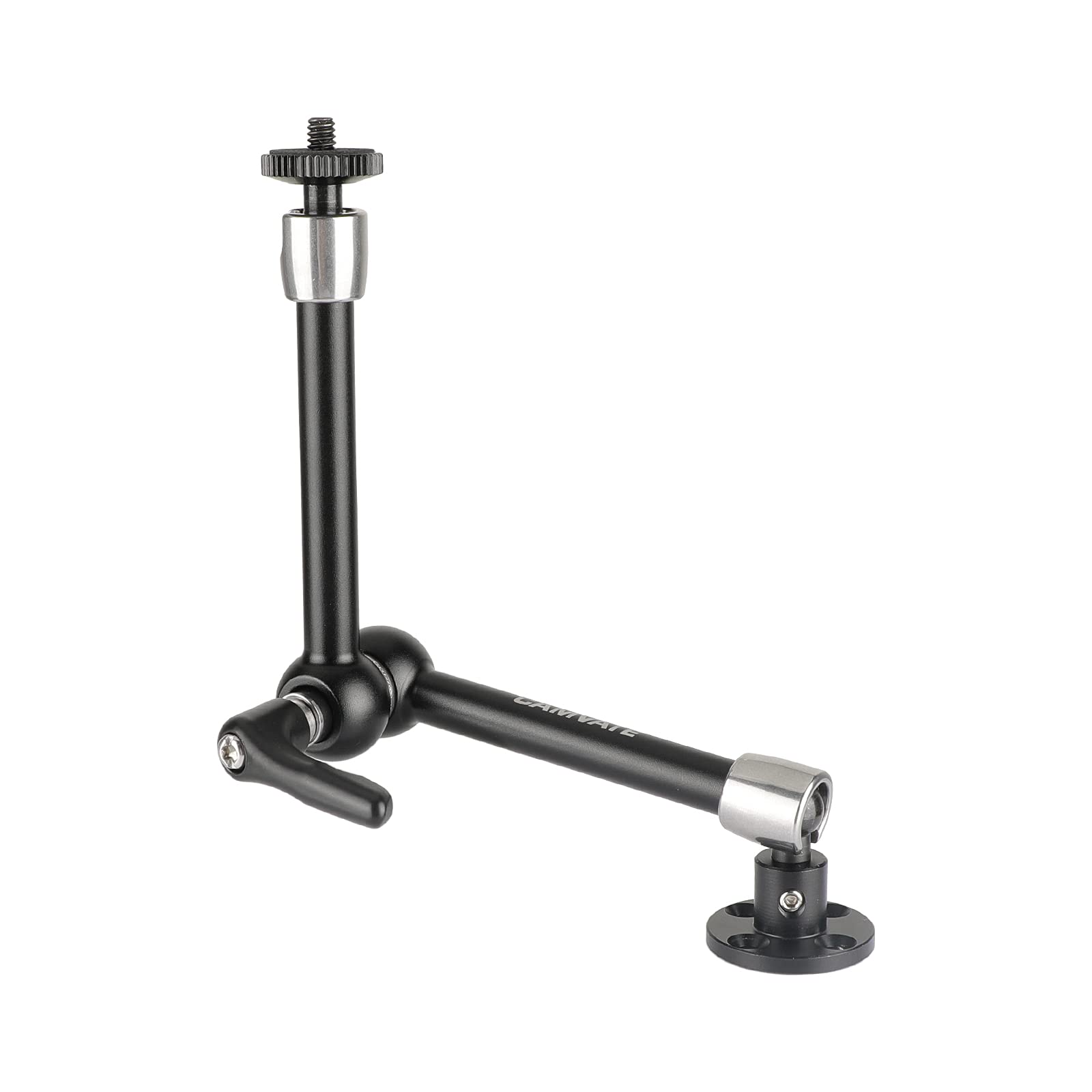 CAMVATE Braccio magico da 2876 con testa a sfera da 1/4" e manopola di blocco centrale rinforzata + base circolare per montaggio a parete - 2876