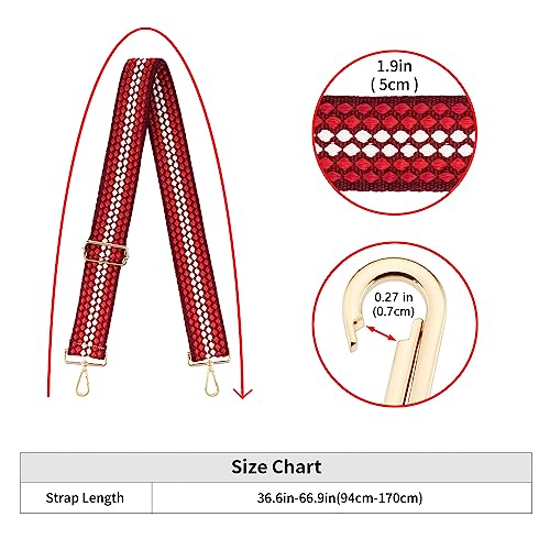 Image of Wide Shoulder Strap Adjustable Replacement Belt Guitar Style Crossbody Bag Handbag Strap Multicolor Canvas Straps(Wide:2in)(Color25)