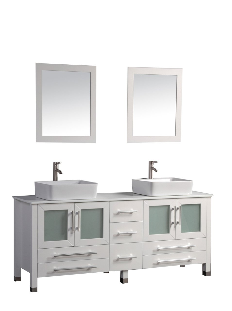 MTD Vanities Malta-61 Malta Double Sink Bathroom Vanity Set, 61", White