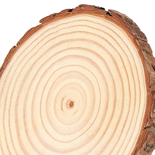 MUKCHAP 4 Pieces 20-23cm Natural Wood Slices, Unfinished Wooden Circles - Image 3