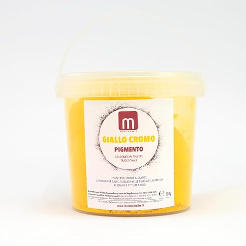 Materiamadre Pigmenti e ossidi per tinture, puri, alta qualità - Barattolo 0.5 kg (Giallo cromo medio)