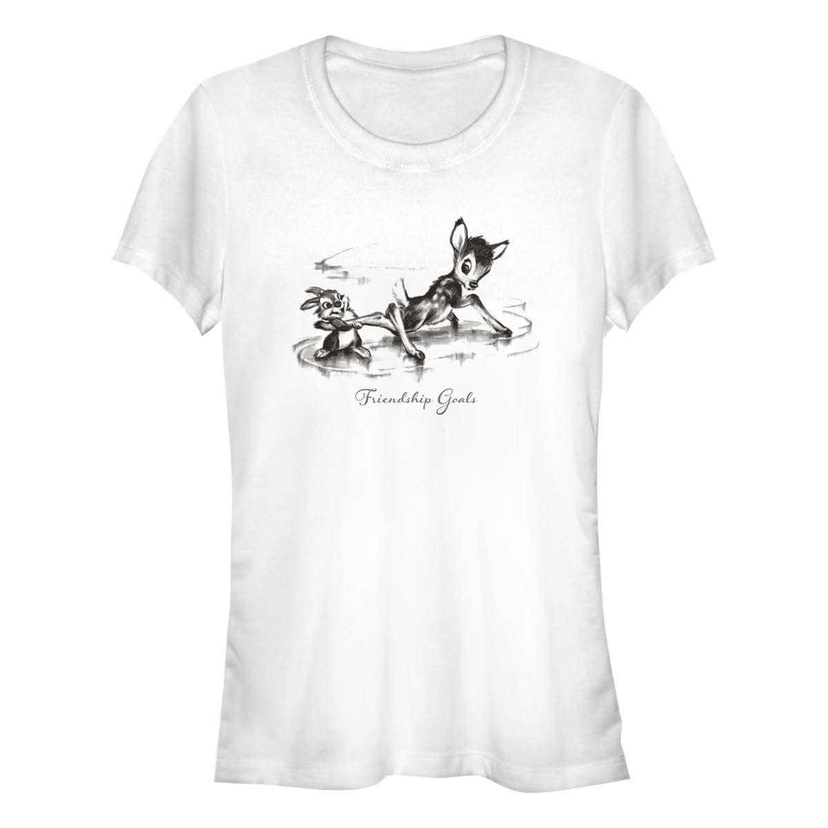 Bambi - Bambi Friendship Bisiklet Yaka T-Shirt Tişört Kadın