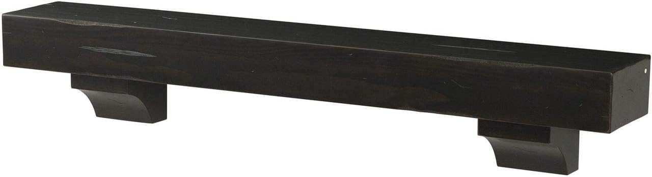 The Shenandoah 60" Shelf or Mantel Shelf in Distressed Espresso Rustic