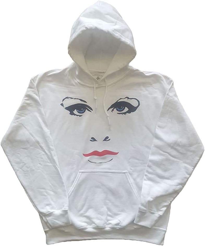 Prince Men's Faces & Doves (Back Print) Hooded Sweatshirt Large White