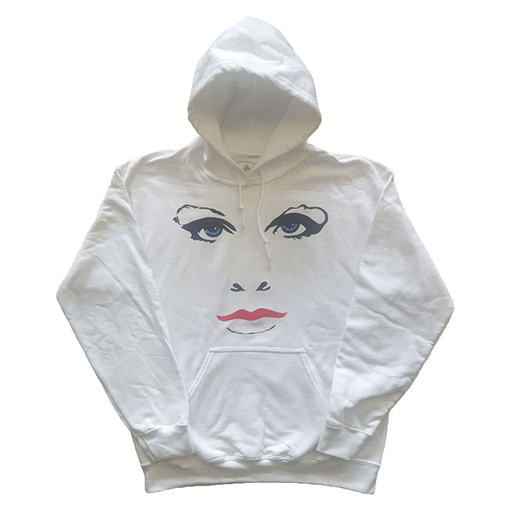 Rock Off officially licensed products Prince Unisex Pullover Sweat-Shirt À Capuche: Faces & Doves (Blanc) (Back Print) Size S