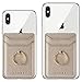 Cell Card Holder for Back of Phone Ring Stand Stick on Wallet Pu Leather Phone Card Holder for iPhone Android and All Smartphones