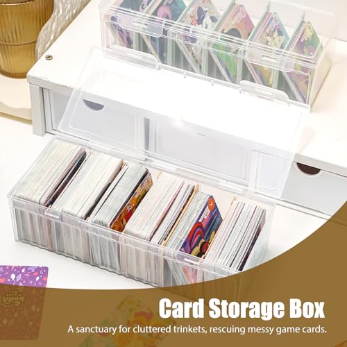 A8 Karteikartenbox mit abnehmbaren Trennbrettern und Deckel, 23,5 x 9,5 x 6,8 cm, geeignet für bis zu 600 Karten, Ideal für Lernkarten, Visitenkarten, Notizkarten, Übersichtlich & Ordentlich (Orange)