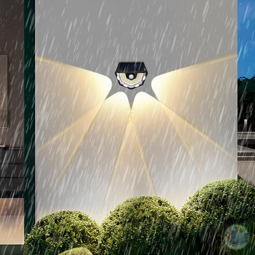 Lampe solaire extérieure IP65 avec détecteur à 180° pour jardin
