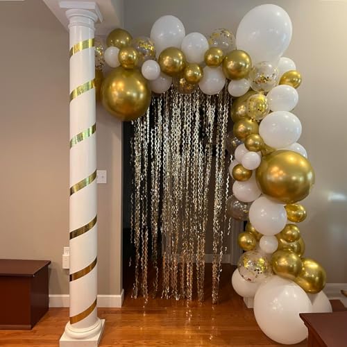 Balloons White and Gold, 60 Packs 12 Inch Metallic Gold Balloons Pearl White Latex Balloon Gold Confetti Balloon for Birthday Parties, Weddings, Anniversaries, Baby Shower Party Decorations - Image 5