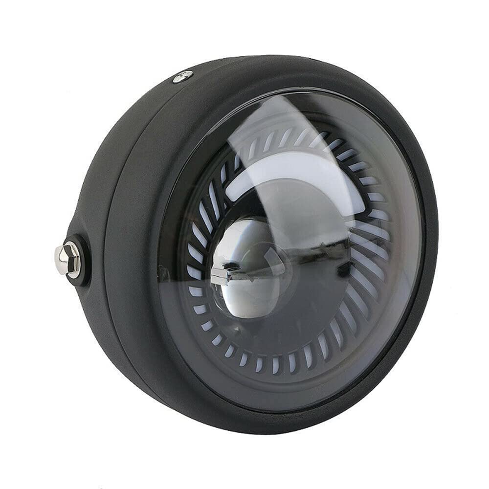 Phare LED Moto, TOTMOX 12V Phare LED Étanche 6,5 Pouces pour Moto Scooter Pickup Hors Route Compatible avec Harley-Davidson, Support de Montage Latéral en Spirale