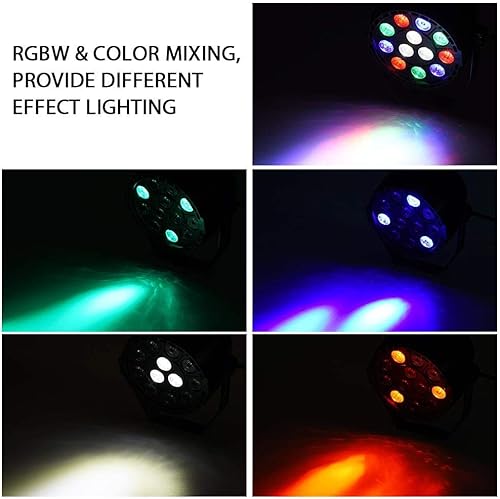 Miniatura 3 de Acouto Luz LED par con soporte de montaje 5.118 * 5.118 * 5.118 in5.12 * 5.12 * 5.12 pulgadas 12 luces LED de escenario con RGBW Color DMX