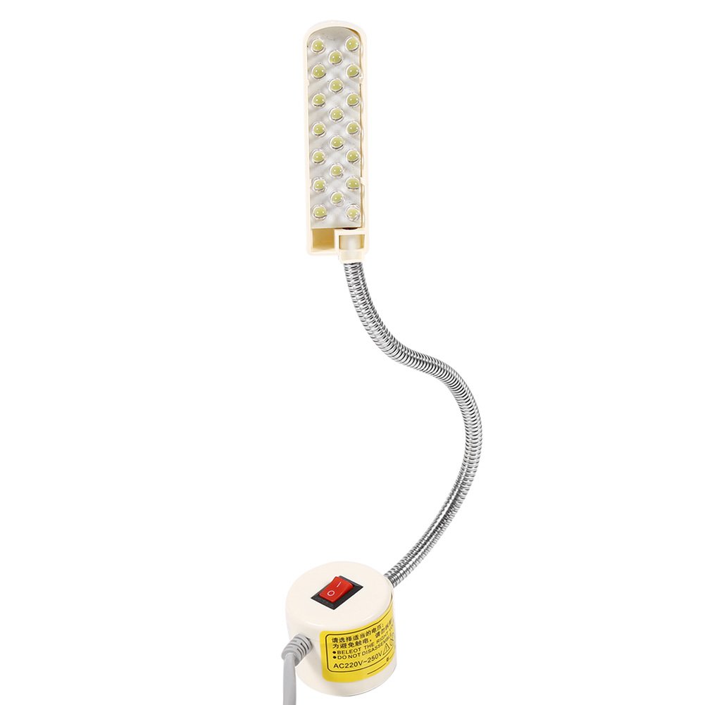 Wosume Silver Led Desk Lamp Sewing Machine Light Gooseneck Lamp,20Led Magnetic Base Switch Flexible Mounting Table Lamp Eyebrow Manicure Tattoo Nail Art Cosmetic Tools