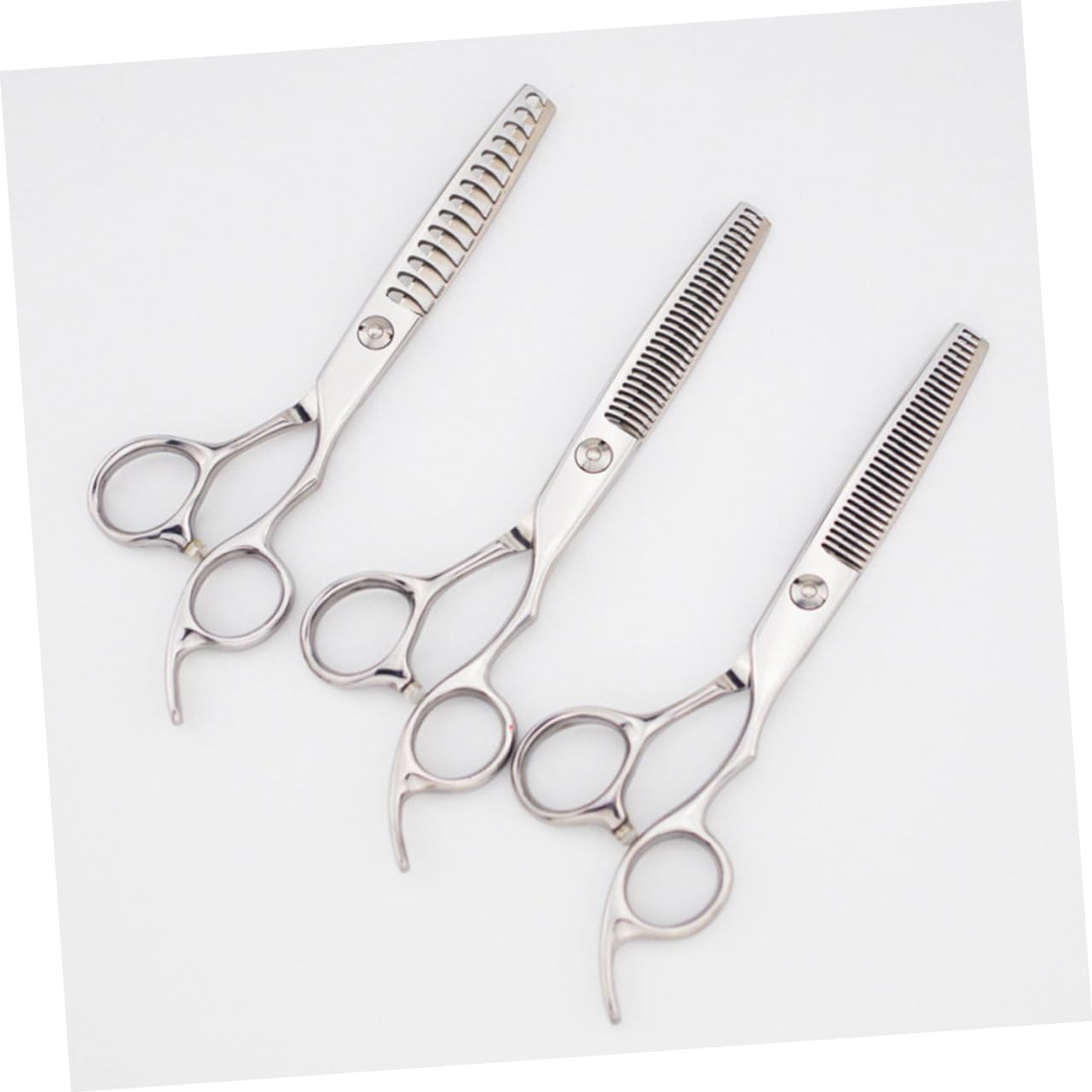 Beaupretty 3 Tijeras de Peluquería Profesional de Acero Inoxidable, Corte Liso y Uniforme para Barbería y Uso Diario, Plata