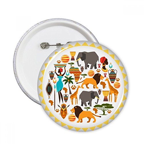 Cadeau Badge Bouton Vêtements Décoration Thème Afrique et Lion de la Savane Lot de 5 Pièces