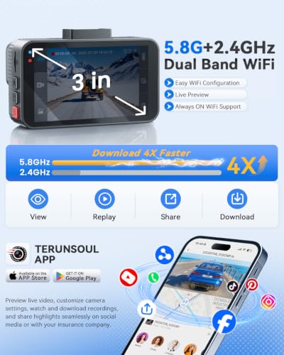 Terunsoul 4K+4K Dash Cam